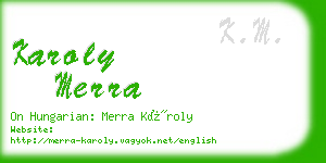 karoly merra business card